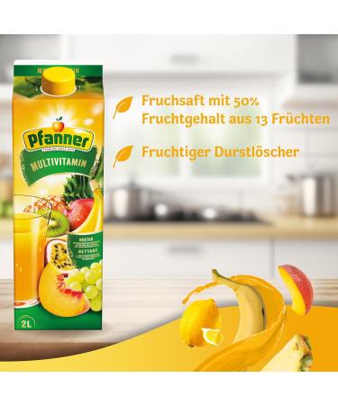 Pfanner Multivitamin Nectar - 1 x 2L | 50% Fruit Content | 13 Fruity Blends - Premium Multi-Fruit Juice - Buy Online on GoSupps.com