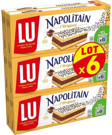 Neapolitain Lu - Soft Chocolate Cakes - Ideal for Snacks - Pack of 6 Boxes of 180 g - Buy Online on GoSupps.com