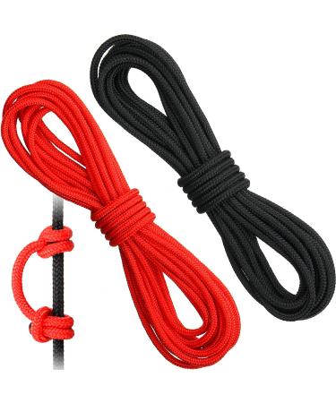 2 Pieces Archery D Loop Rope 10 Feet Archery Bowstring Serving Thread D Loop Rope Release Material Nocking D Loop Rope String Black and Red