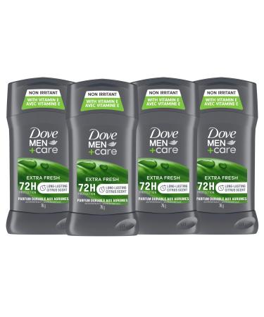 Dove Men+Care Mens Deodorant Antiperspirant Stick for 72h sweat & odour protection Extra Fresh with Triple Action moisturizer to help prevent skin irritation caused by dryness 76g Pack of 4