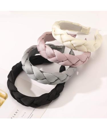 Ivyu Headbands Women Hair Head Hands Braided Head Band Twist Hairbands for Girls Black Pink Gray White Hair Band YHB-006