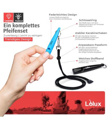LIOLUX Dog Whistles (2 Pack) with Clicker & Lanyard - Professional Dog Training Whistles - Loud & Clear R tter Refraction (Blue/Black) - Buy Online on GoSupps.com