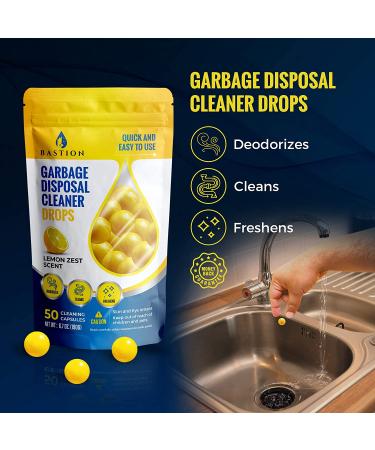 50-Count Lemon Zest Garbage Disposal Cleaner & Deodorizer Drops by Bastion - Buy Online on GoSupps.com