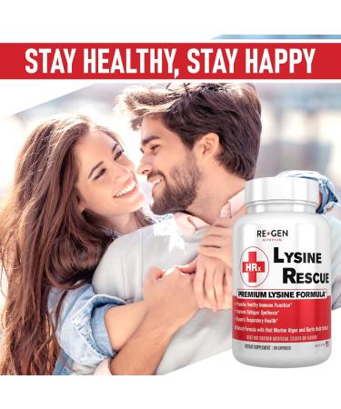 L Lysine Rescue Supplement - Immune Support with Monolaurin, Red Marine Algae & Allicin - 1400mg, 90 Capsules - Buy Online on GoSupps.com