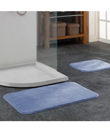 Elart Light Blue Bathing Mat Set - Washable Waterproof Bathroom Carpets with Suction Includes 60x100 cm & 60x50 cm Mats - Perfect for International Shipping - Buy Online on GoSupps.com