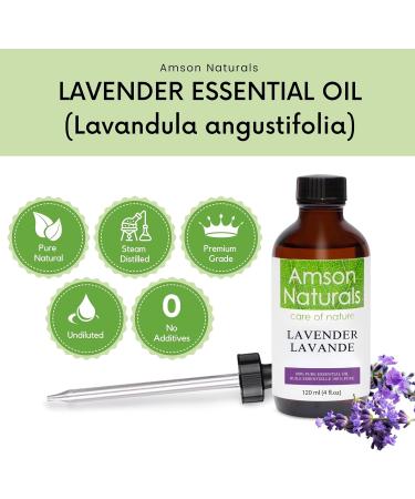 Lavender Essential Oil 4oz /120ml - 100% Pure & Natural by Amson Naturals - Buy Online on GoSupps.com