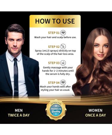 Minoxidil for Women & Men - 5% Beard Growth Spray with Biotin | Extra Strength Hair Regrowth - 2 Fl Oz - Buy Online on GoSupps.com