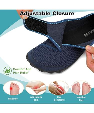 relxfeet Walking Shoes Diabetic Shoes - Navy Blue - 9.5 Wide Women/8.5 Wide Men - Buy Online on GoSupps.com