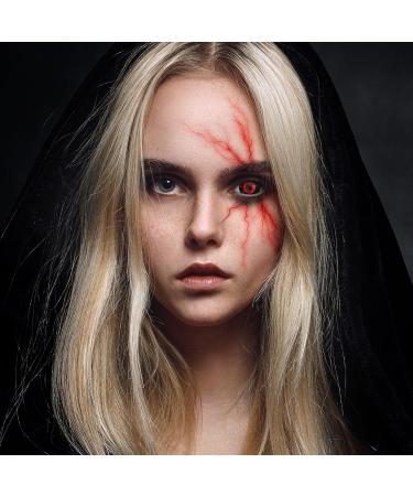 Buy Ghoul Black Red 17mm Mini Sclera Contact Lenses - 12 Month Annual Lenses for Ken Kaneki Costume | Halloween Horror - Includes Container | 1 Pair (2 Pieces) - Buy Online on GoSupps.com