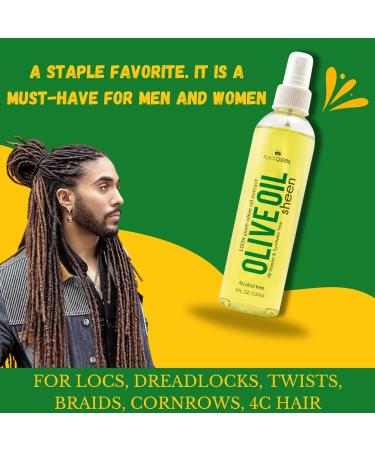 Black Queen Olive Oil Sheen Spray for Locs Dreadlocks Twists Braids Cornrows 4C Hair - Moisturizing Refreshing - 8 oz- Made in the USA (Pack of 2) 8 oz (Pack of 2) - Buy Online on GoSupps.com