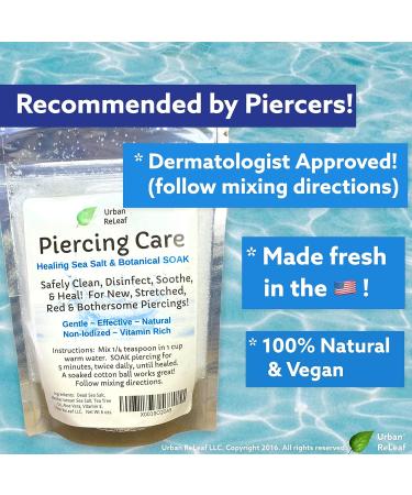 Urban ReLeaf Piercing Care 6 oz - Healing Sea Salt & Botanical Soak, Aftercare Solution Concentrate - Makes 90 cups - Buy Online on GoSupps.com