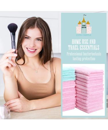 24 Count Premium Soft Makeup Remover Cloths - Microfiber Facial Washcloths - Fast Drying & Highly Absorbent Towel - Pink-Blue 7x9 Inch (Pack of 24) - Buy Online on GoSupps.com