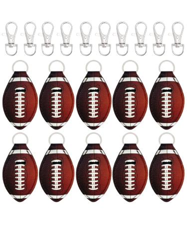 allydrew Chapstick Keychain with 10 Pieces Metal Clasps 10 Pack with 10 Pieces Metal Clasps Football