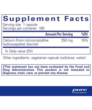 Pure Encapsulations Calcium MCHA | 180 Capsules | Hypoallergenic Bone Support Supplement - Buy Online on GoSupps.com