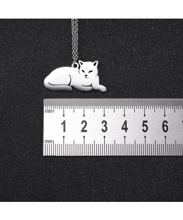 TEAMER Stainless Steel Cute Cat Pendant Necklace - Stylish Animal Jewelry for Women - Perfect Gift for Pet Lovers - Buy Online on GoSupps.com