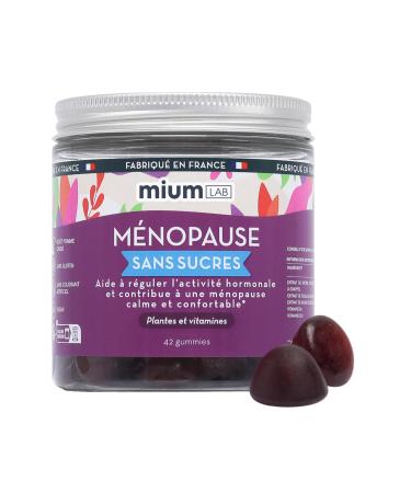 Mium Lab - Menopause Hormone Free 21 Day Cure | Hot Flashes, Night Sweats, Mood, Stress | Plants (Chattar, Sage, Kudzu) & Vitamins | 42 Sugar-Free Gummies | Made in France