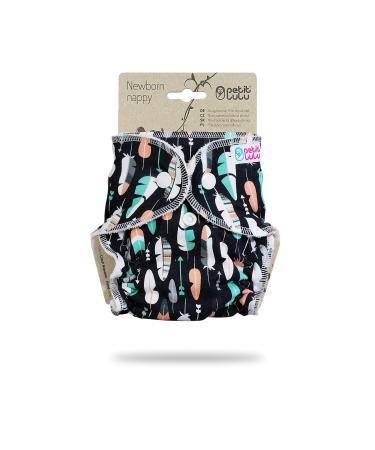 Petit Lulu Newborn Diaper (2-6kg) Snap Fasteners (Feathers & Arrows)