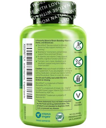 NATURELO Whole Food Brain Blend Supplement Helps Support Memory Focus and Mood - 60 Vegetarian Capsules - Buy Online on GoSupps.com