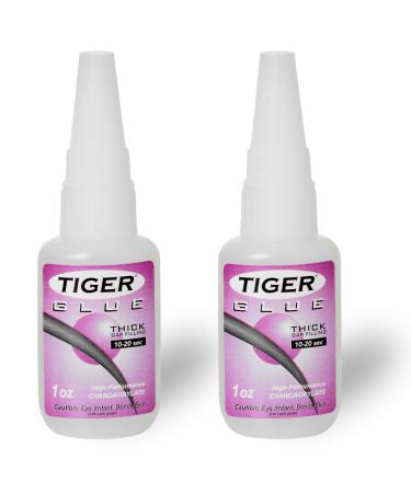 TigerProducts Tiger Glue for Billiard Pool Cue Tips 1 oz Thick Gap Filling 10-20 sec, 2-Pack