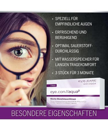 Buy Eye.con Aqua Soft Monthly Contact Lenses - UV Protection Sillikon Hydrogel 55% Water Content -1.00d - 3 Series Box for Sensitive Eyes - Buy Online on GoSupps.com