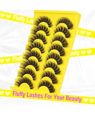 ALICE Cat Eye Lashes D Curl Russian Strip Lashes 17mm Fluffy False Eyelashes Clear Band Eyelashes Dramatic Faux Mink Lashes 8 Pairs 9 Pairs- P9 - Buy Online on GoSupps.com