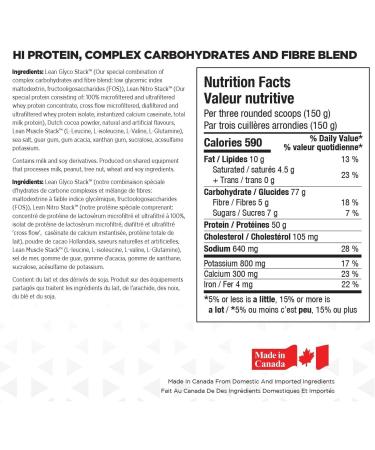 BioX Lean Mass Gainer | Low Lactose Sustained-Release Protein Matrix Gainer with No Added Sugar | 590 Calories 50G Protein 5G Fibre | 23+ Servings 3.50KG (Chocolate) - Buy Online on GoSupps.com