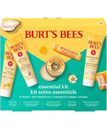 Burt's Bees Valentine's Day Gift Ideas - Essentials Everyday Set 5 Travel Size Products - Deep Cleansing Cream Hand Salve Body Lotion Foot Cream and Original Lip Balm Everyday Essentials Set- New - Buy Online on GoSupps.com