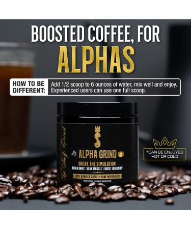 Alpha Grind Instant Maca Coffee for Men | Natural Energy & Brain Boosting Nootropic | Lean Muscle Growth | 30 Servings - Buy Online on GoSupps.com