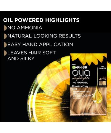 Garnier Olia Permanent Highlights For Blonde Hair Up to 4 Levels of Lift Multidimensional Natural Results Highlights Ombre or Balayage No Ammonia for Softer and Silkier Hair Single unit Permanent Highlights For Blonde Hair 95 g (Pack of 1) - Buy Online on GoSupps.com