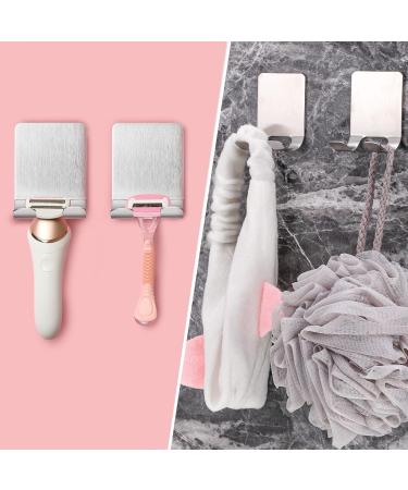 Auxsooul 6-Piece Shower Razor Holder - No Drilling Stainless Steel Self-Adhesive Multi-Purpose Hook - Wall-Mounted Shaver Bracket in Silver - Buy Online on GoSupps.com