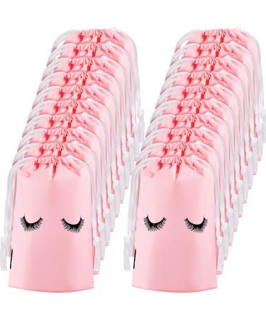 50 Pieces Eyelash Aftercare Bags Plastic Makeup Bags Toiletry Makeup Pouch Cosmetic Lash Bags Travel Aftercare Bags with Drawstring for Women Girls Makeup Supplies (Pink,5 x 7 Inches) Pink 5 x 7 Inches
