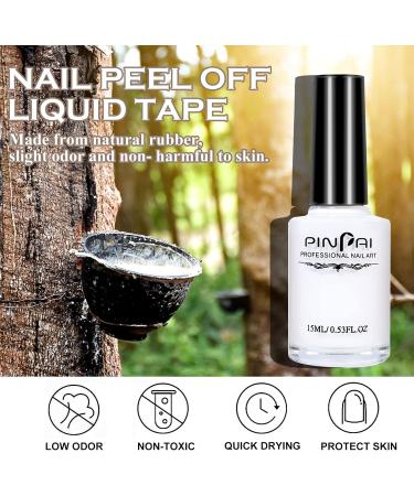 Liquid Latex Nails Peel Off Liquid Latex For Nail Art Skin Barrier Protector for Gel Polish Fast Drying Odorless Cuticle Base Coat Nail Polish Guard Liquid Tape Protector-15ML (White) - Buy Online on GoSupps.com