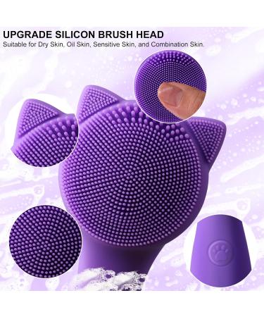 Facial Cleansing Brush - Waterproof Silicone Exfoliator for Men & Women | 3 Speeds | Deep Cleaning & Blackhead Removal (Purple - Buy Online on GoSupps.com