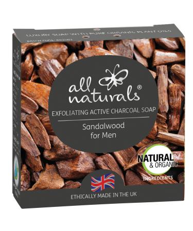 All Naturals Soap Bar for Men for Hand Face and Body | 100% Natural Organic with Virgin Coconut Oil Soothing Cocoa Butter Aromatherapy Essential Oils 100g (Sandalwood)