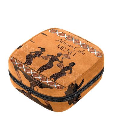 Beautiful African woman pattern women binding storage bag menstruation pad bag pocket portable menstrual cup pocket with zipper for teenagers girls women women