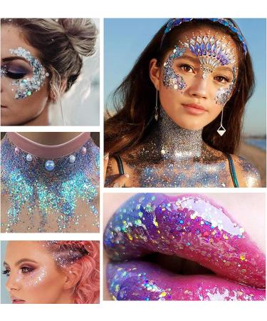 Yeweian White Holographic Chunky Glitter Gel - 50g | Concert & Festival Makeup Accessories - Buy Online on GoSupps.com