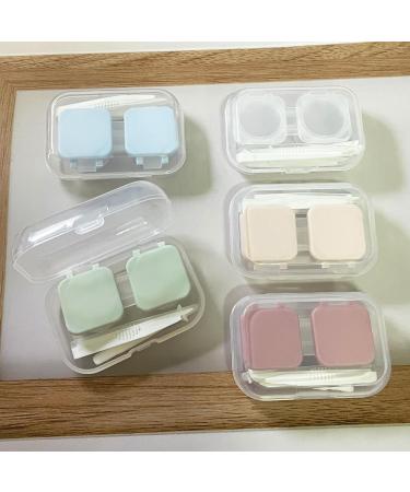 Colorful Portable Contact Lens Container Set | Mini Hinged Lid Cases for Travel | Clear Storage in Red Pink Green Blue - Buy Online on GoSupps.com