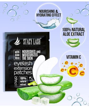 Stacy Lash Premium Under Eye Gel Pads for Eyelash Extension - 100 Pairs Set with Vitamin C and Aloe Vera - Lint Free Hydrogel Eye Patches for Skin Moisturization - Buy Online on GoSupps.com