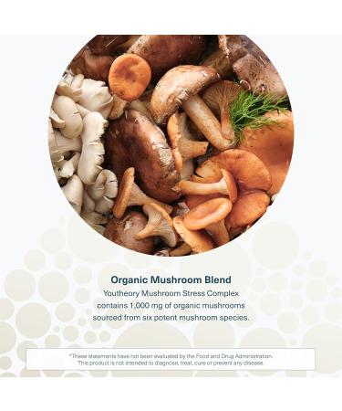 Youtheory Mushroom Immune Complex - Vegan Immune Support Supplement* - Organic Mushroom Blend with Chaga Cordyceps Lion's Mane Maitake & More - 60 Vegetarian Capsules - Buy Online on GoSupps.com