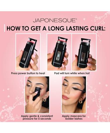 JAPONESQUE Heated Lash Curler | Long Lasting Electric Eyelash Curler & Lifter | USB Powered | Safe Heat Settings for Perfect Lashes - Buy Online on GoSupps.com