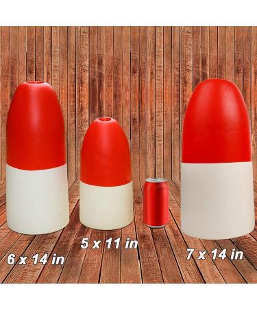 SILANON Crab Trap Floats Buoy 6x14 Inch Red/White - Pack of 2 | Fishing Marker Buoys for Crab Pot, Shrimp Trap, Kayak Stabilizer - Buy Online on GoSupps.com