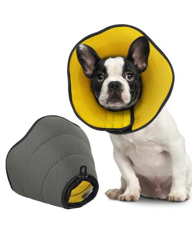 Bonthe Halskrause dog breathable pet Elisabethan soft protective collar dog after op adjustable dog collar leak protection dog dog collar prevents licking from wounds xxl yellow