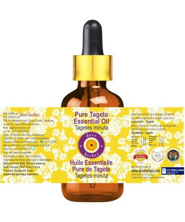 d ve herbes Pure Tagete Essential Oil (Tagetes minuta) with Glass Dropper Steam Distilled 5ml (0.16 oz) - Buy Online on GoSupps.com