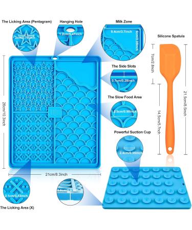 Ciicii Large Dog Leak Mat with Suction Cups | 10.3x8.3 inches | BPA-Free Silicone for Fur & Claw Care | Anti-Slip Blue & Orange Design | Ideal for Swimming - Buy Online on GoSupps.com