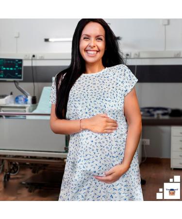 White Patient Robes 100% Cotton Pack of 3 - Unisex Hospital Gowns with Snap Closures - Reusable Nursing Dresses for Adults - Medical Pajamas for Maternity - Large Size - Buy Online on GoSupps.com