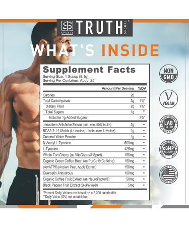 Truth Nutrition Natural Pre Workout Powder - Plant-based Vegan Keto Preworkout - Orange Tangerine Flavor - Buy Online on GoSupps.com