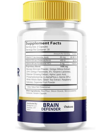 (5 Pack) Brain Defender Supplement Brain Defend Pills for Focus and Memory Support BrainDefender Advanced Nootropic Capsules Daily Clarity Cognitive Health Function Brain Defense Vitamins (300 Ct) - Buy Online on GoSupps.com