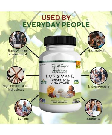 GREENVIFY Mushrooms Lion's Mane - Brain Health Support Supplement - Mushroom Supplement to Support Focus & Memory Function - Immune & Nervous System Support Supplement (1) - Buy Online on GoSupps.com