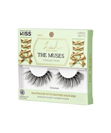 KISS Lash Couture The Muses Empress Black False Eyelashes | Rounded Doe-Eyed Faux Silk | Contact Lens Friendly | Reusable & Cruelty-Free | Vegan - 1 Pair - Buy Online on GoSupps.com
