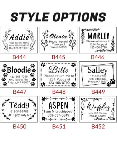 Natiform Personalized Dog Tags Slide-On Pet ID Tags Fun Wild Flower Frame Design Stainless Steel Dog Name Tags Engraved No Noise Customized Pet Identification Tags(S Black) - Buy Online on GoSupps.com